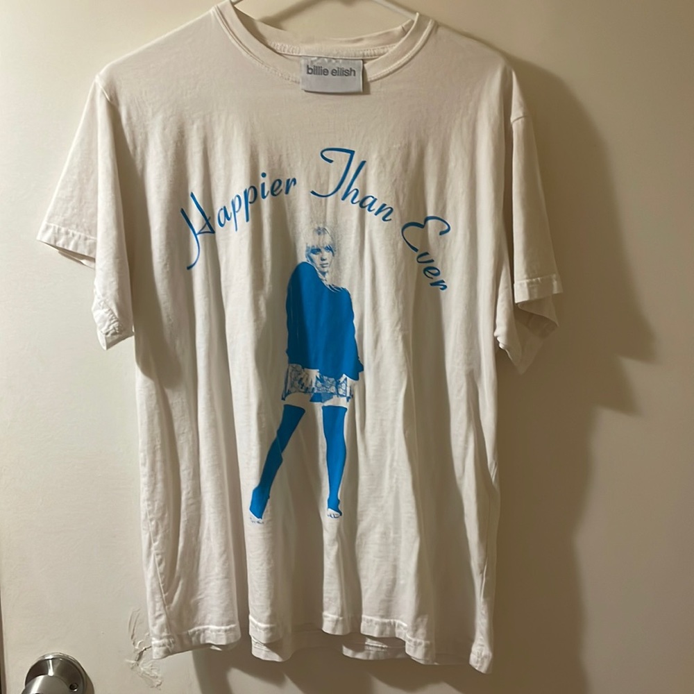 billie Eilish white happier than ever tour shirt